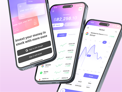 Capitol App: Trading elegance in the stock market app clean finance invest app market purpple stock trade ui ux