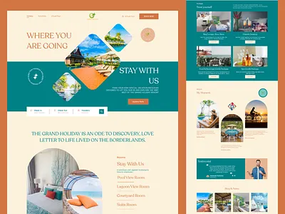 Grand Holiday Resort wab site graphic design landing pege design resort web design ui uiux design web design