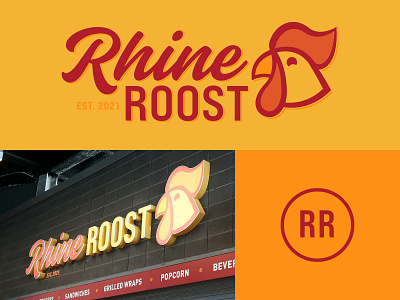 Rhine Roost Concession Stand badge branding chicken cincinnati design drawing environmental flat design food football futbol graphic design icon illustration logo sign signage soccer sports stadium