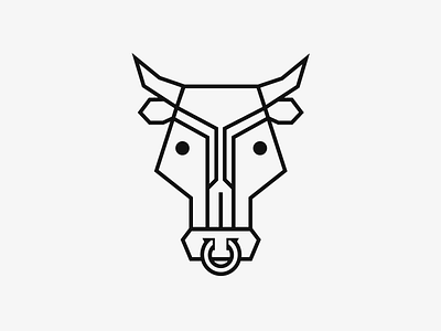 Bull bull cow graphic design horns icon illustration logo mark