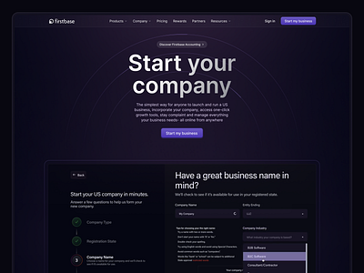 Firstbase landing page concept 3d background business color design gradient hero image landing page linear logo marketing motion stars startups ui uiux website