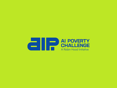 AI Poverty Challenge — Logo Concept 2 ai blue branding foundation graphic design lime logo logomark neon poverty