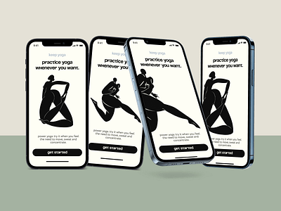 Yoga mobile app illustration mobille up ui yoga mobile app
