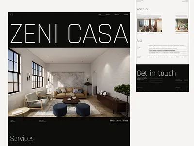 A website for an interior design studio 3d animation branding graphic design interactive interior landing modern motion graphics studio website