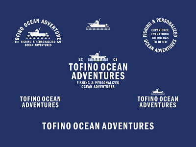 Tofino Ocean Adventures Logo Lockups Fonts and Illustration adventure boat branding fishing font logo mountains ocean pnw tofino