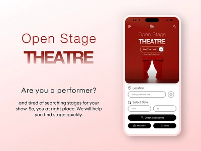 Open Stage Theatre 🎭 animation app design easy work figma graphic design ui ui inspiration ux