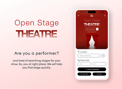 Open Stage Theatre 🎭 animation app design easy work figma graphic design ui ui inspiration ux