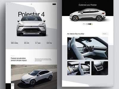 Polestar 4 Website Concept car design electric car ev landing page polestar swiss ui vehicle volvo web website