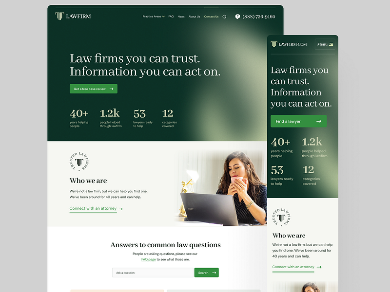 lawfirm - Information Hub branding design desktop law mobile responsive ui website