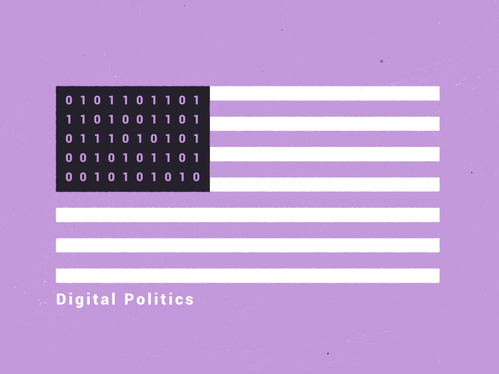 Digital Politics Flag Animation 2d 2d animation after effects america animation branding flag gif graphic design loop motion graphics podcast politics textures