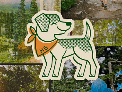 Hike Bham Mascot Design adventuring beagle branding brandkit dog graphic design hiking illustration illustrative branding logo mascot outdoorsy retro