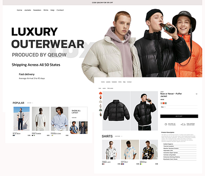 Wholesale Clothing Brand - Produced By Qeilow Development branding ui