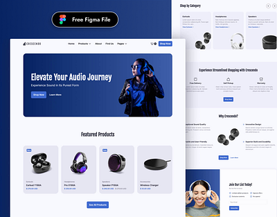 eCommerce Website Design audio products audio website ecommerce ecommerce website figma headphones small business sound uiux web design
