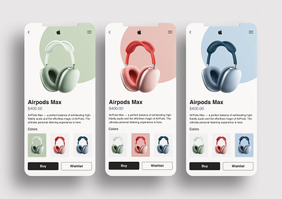 AirPods Max Product Mobile App airpods airpods max apple figma mobile app product design ui ui design