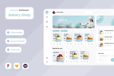 OvenJoy - Bakery Shop Dashboard V1 bakery dashboard delivery design efficiency interface layout menu store ui ux website