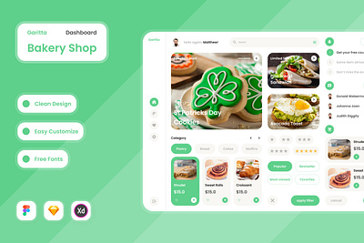 Garitta - Bakery Shop Dashboard V1 bakery dashboard design interface layout revenue selling store ui ux website