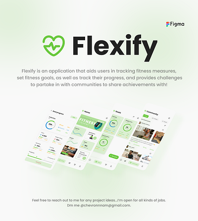 Flexify: A fitness goal setting & tracking application. app design figma logo typography ui uiux