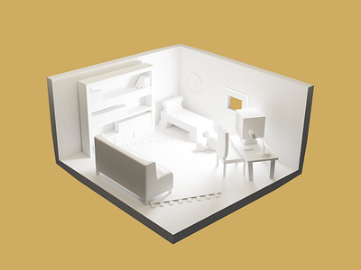 Room Clay 3d 3d illustration blender crypto illustration modeling