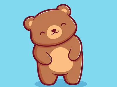 Happy bear adobe illustrator animal animals bear cartoon cartoon bear character character illustrator cute animals cute bear flat illustration illustraion illustration kawai kawai bear