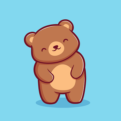 Happy bear adobe illustrator animal animals bear cartoon cartoon bear character character illustrator cute animals cute bear flat illustration illustraion illustration kawai kawai bear