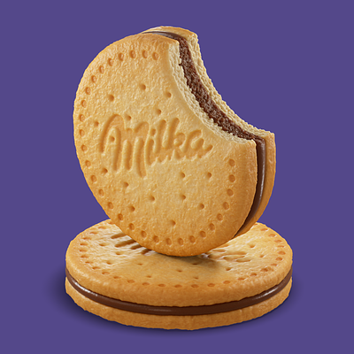 3D Food Illustration - Milka Cookie 3d cookie 3d designer 3d food chocolate cookie food illustration food packaging illustration milka milka cookie package