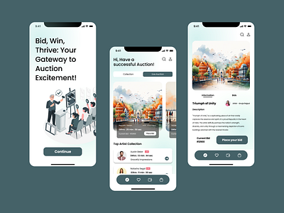 AuctionSphere - Art Auction app app art art auction art auction app auction auction app biding app design ios ios app make a bid mobile mobile app ui uiux