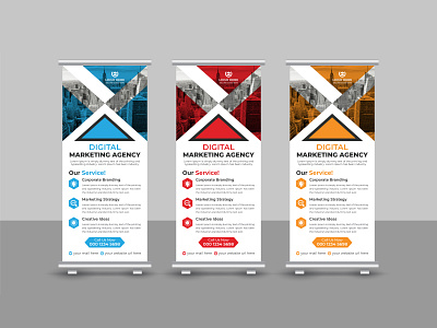 Corporate Business Marketing Roll Up Banner Design advertisement banner branding business corporate creative design display graphic design marketing modern pop up banner presentation print template pull up banner retractable banner roll up roll up banner stationery x banner