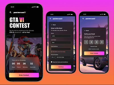 GTA Vl Contest Entry 100daysofui contestsignup dailyui gtavl hi fi mockup ui uidesign