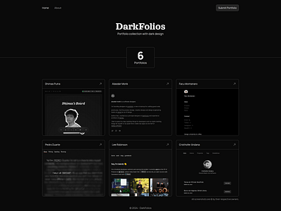 DarkFolios app branding code concept dailyui dark darkdesign darkmode darktheme design designer developer interface logo portfolio ui ux web webapp website