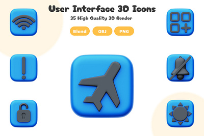 User Interface 3D Icons Set 3d 3d artwork 3d icon 3d rendering blender blender 3d canva design element envato graphic design icon iconscout illustration uiux user interface