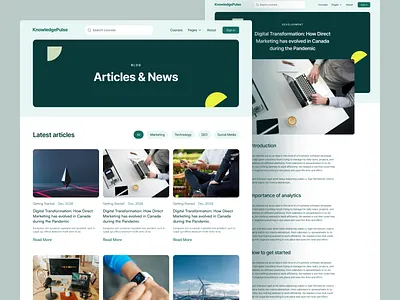 Elearning Project (Articles & News page) agency articles blog blog details branding course courses design education elearn elearning landing page news online class ui ux web web template website