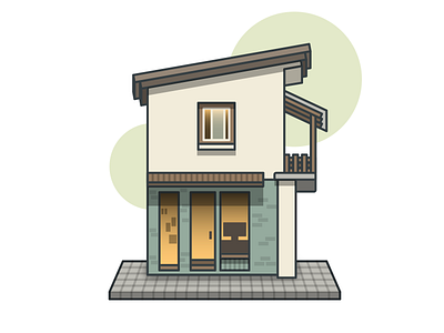 Japanese storefront 02 architecture asian illustrator japan japanese storefront minimalist store storefront vector