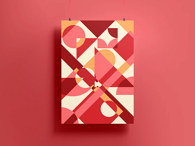 Red Geometric Abstract Design Layout abstract branding design design for sell geometric abstract graphic design graphic poster illustration poster ux vector