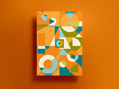 Orange and Teal Geometric Abstract Layout abstract branding design design for sell geometric abstract graphic design graphic poster illustration ui vector