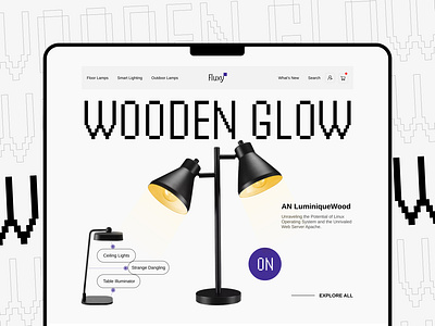 Fluxy | Light Company Landing Page Website ecommerce furniture home home page interior interior design lamp lamp product landing page light lighting living room online store product page property ui ux web web design website design