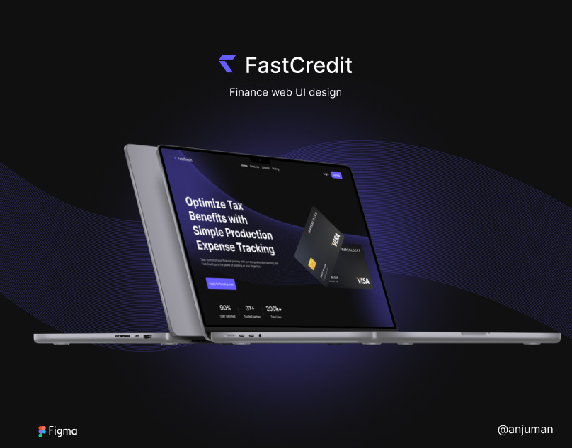 Fastcredit landing page bank website design figma finance finance landing page finance website design landing page ui ui design uiux user experience user interface web website