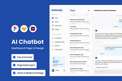 BotBuddy - AI Chatbot Dashboard V1 application apps artificial dashboard design layout robot ui ux website