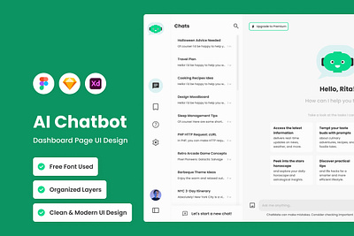 ChatMate - AI Chatbot Dashboard V1 application apps chat design layout ui ux website