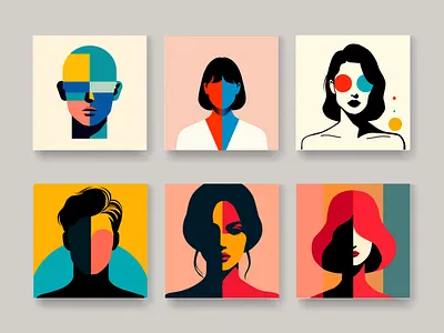 Abstract art poster. abstract art color design flat graphic design illustrator pop set vector