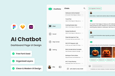 ChatMate - AI Chatbot Dashboard V2 application apps chat design layout ui ux website