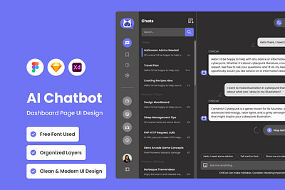 ChitCat - AI Chatbot Dashboard V1 application apps chat design layout ui ux website