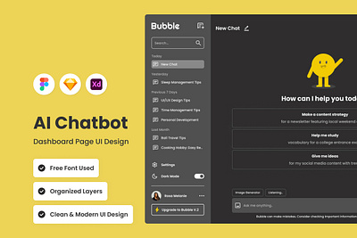 Bubble - AI Chatbot Dashboard V1 application apps chat design layout ui ux website