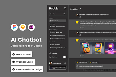 Bubble - AI Chatbot Dashboard V2 application apps chat design layout ui ux website