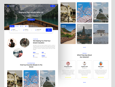 Travel Web Landing Page design landingpage touring travel ui ux