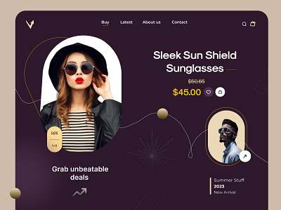 E-Shop Landing Page Design branding clean dark glasses header hero section interface landing page minimal shopping ui user interface ux uxui web design web expert web interface web ui webpage website