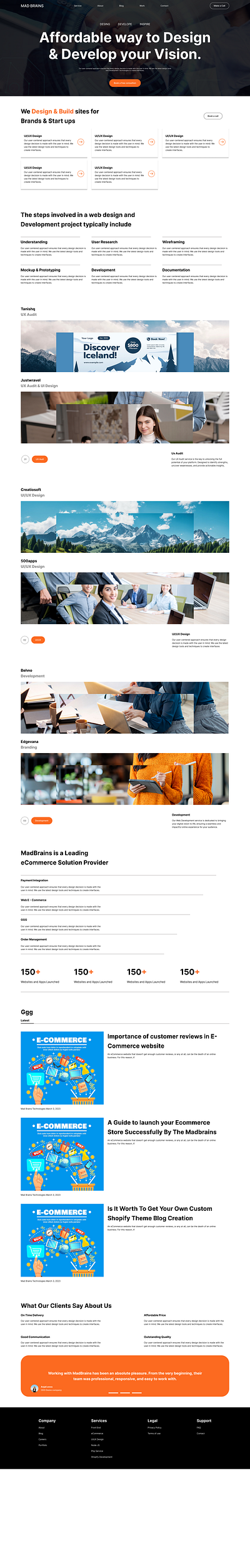 Mad brains technologies LLP branding company graphic design lan landing page logo motion graphics ui ux