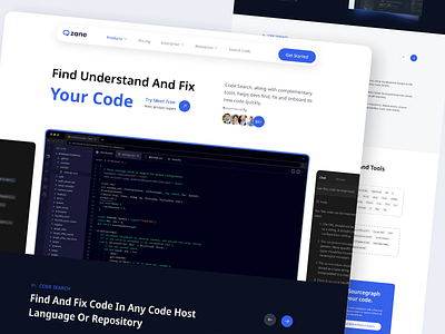 Zane - AI Coding Assistant Website Design ai coding design landing page ui uiux design ux website