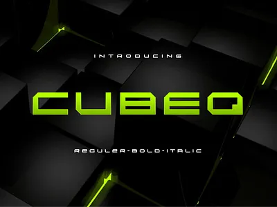 CUBEQ - FONT auto font bold font branding car font cool cube design font futuristic font illustration minimalist modern modern font monogram simple sport font square font strong font tech font ui