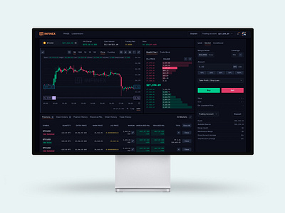 Infinex: DeFi trading platform branding cex charts crypto defi dex finance fintech inforgraphic interface productdesign tradinginterface ui ux