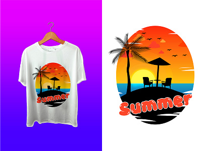 Summer T-shirt Design app branding custom t shirt design design graphic design illustration logo summer t shirt design typography ui ux vector